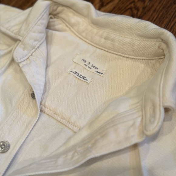 Rag & Bone All In One Denim Shirt Mini Jean Summer Dress in Off White Size XXS - Picture 7 of 12
